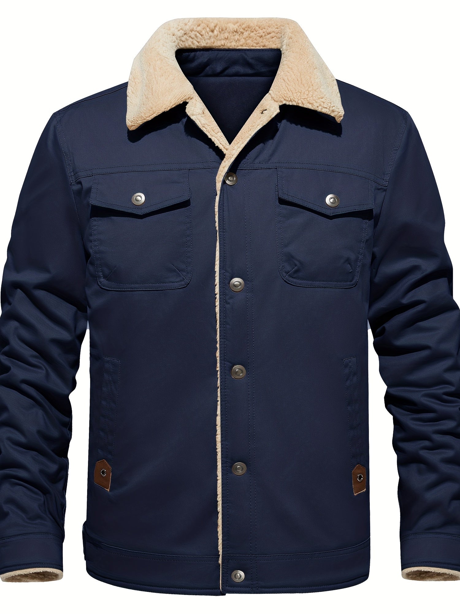Men's Sherpa Lining Winter Jacket Cotton Cargo Coat