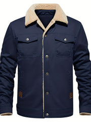 Men's Sherpa Lining Winter Jacket Cotton Cargo Coat
