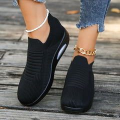 Women's Air Cushion Chunky Sneakers Breathable Slip-On Walking Shoes