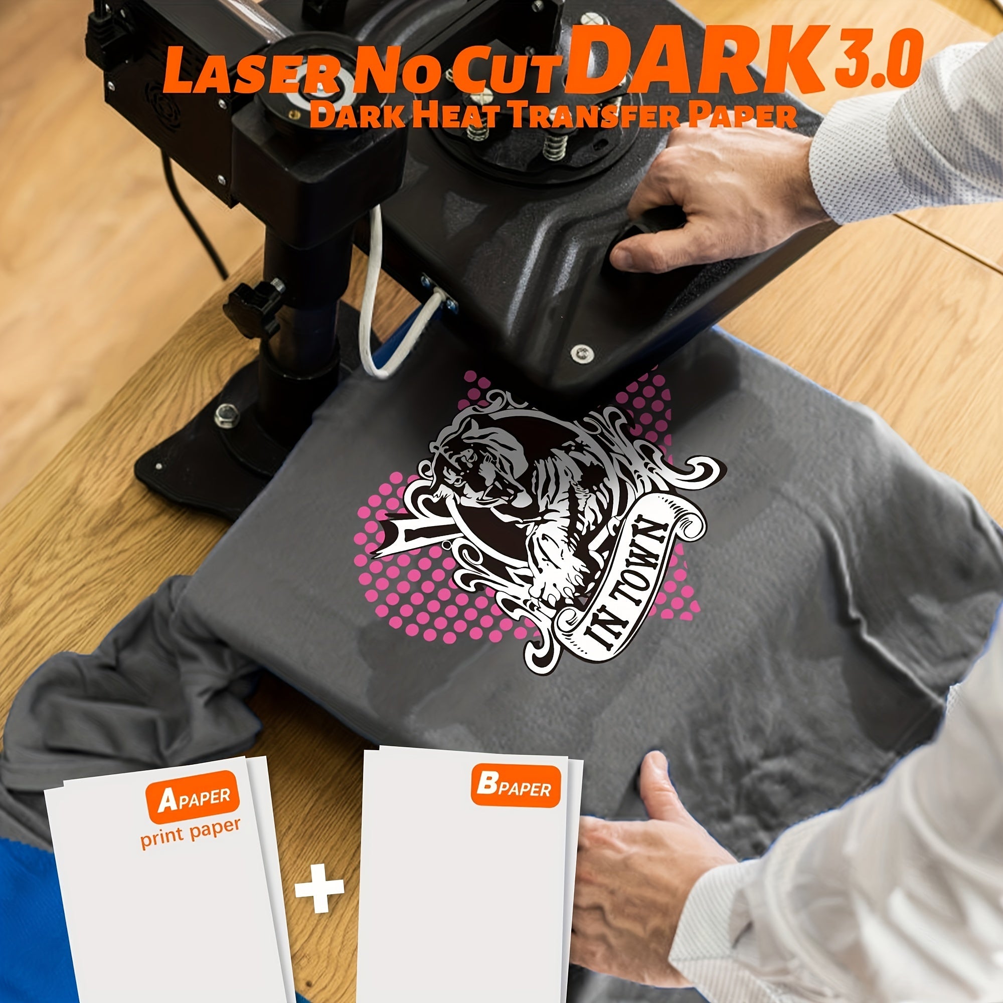 50 Laser No Cut Dark Heat Transfer Paper for T Shirts A5 10 Sheets