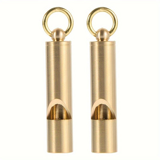2pc Pure Brass Whistles High Frequency Field Survival Whistle