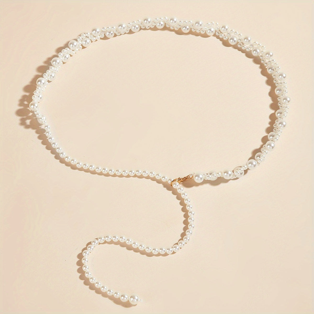 Vintage Faux Pearl Elastic Belt Women Dress Girdle