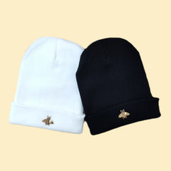 Bee Embroidery Couple Beanie Unisex Knit Hat Hip Hop Skull Hats