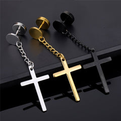 Men's Stainless Steel Cross Earrings