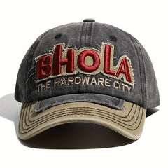 Vintage Embroidery Baseball Cap Washed Distressed Block Dad Hat
