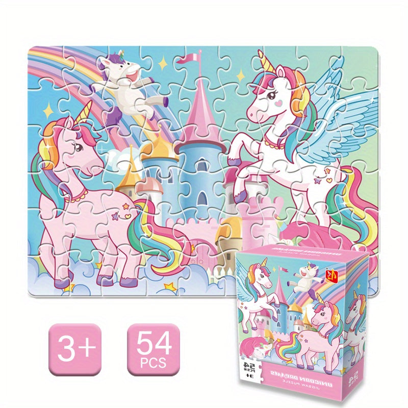 54pcs Unicorn Jigsaw Puzzle Ages 3 Develops Hand Eye Coordination