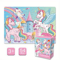 54pcs Unicorn Jigsaw Puzzle Ages 3 Develops Hand Eye Coordination