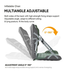ETROL Inflatable Folding Chair Portable Cushioned Seat Backrest Camping Recliner