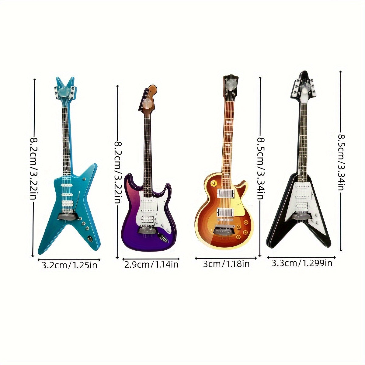 Dollhouse Guitar Set - Miniature Guitar Models & Microphone