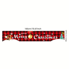Christmas Red & Check Decoration Banners, Merry Christmas Home Decor