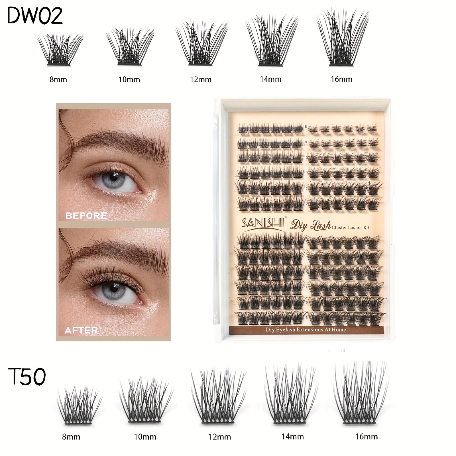 144pcs DIY Grafting Eyelashes Natural Thick False Eyelashes