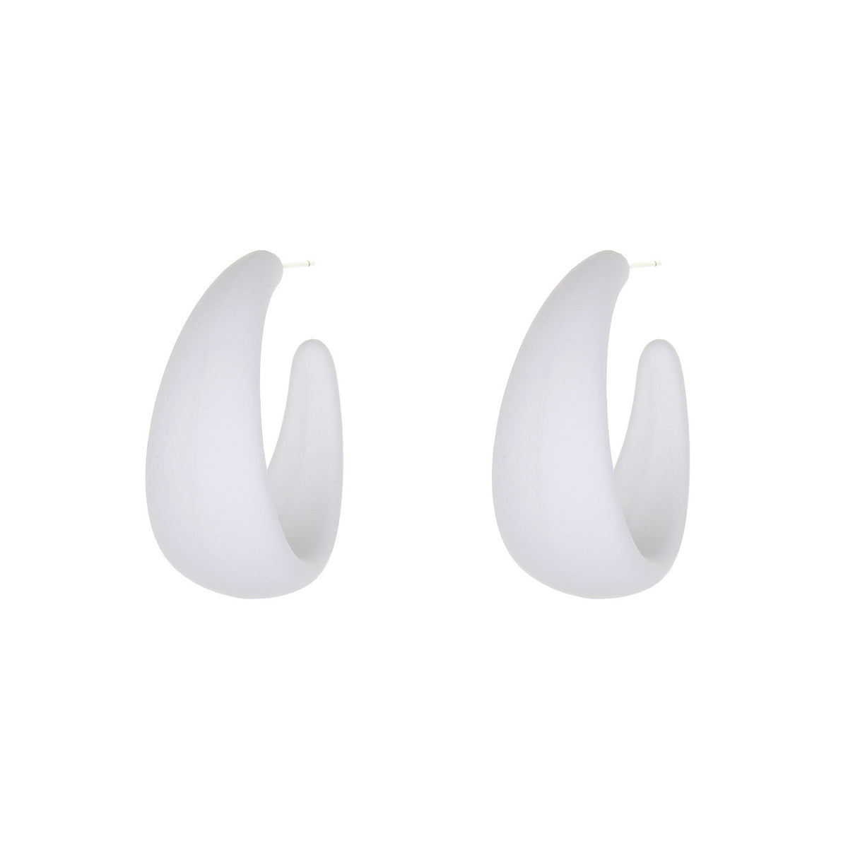 C Shape Bright Hoop Earrings Resin Jewelry Gift