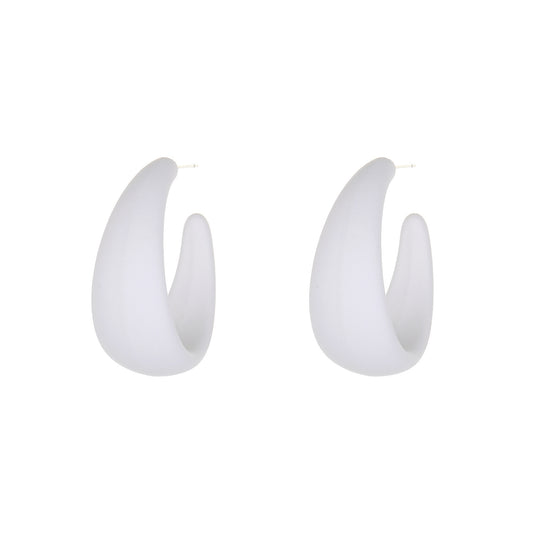 C Shape Bright Hoop Earrings Resin Jewelry Gift