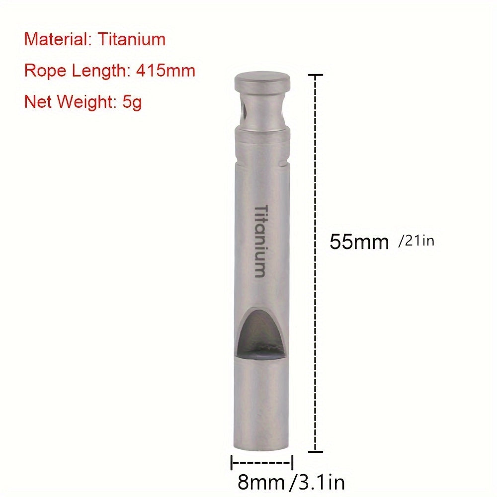 Titanium Emergency Whistle w/ Cord - Outdoor Survival Camping Hiking Tool