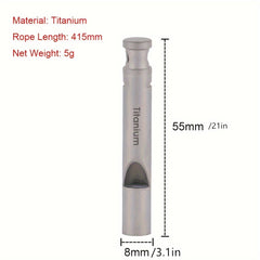 Titanium Emergency Whistle w/ Cord - Outdoor Survival Camping Hiking Tool