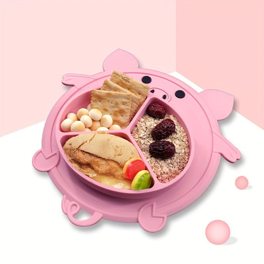 Stylish Baby Dinner Plate with Suction Cup - Training Tableware