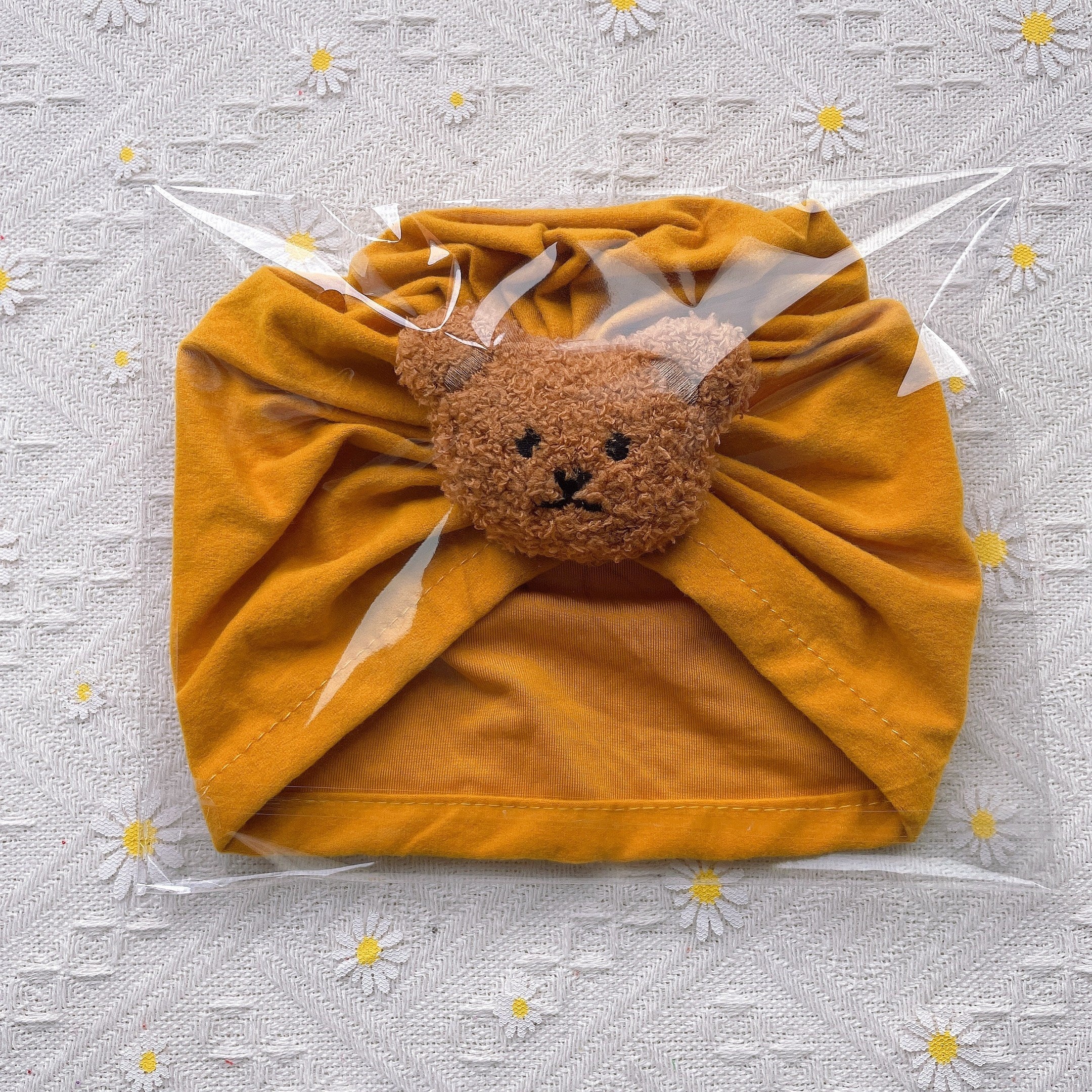 5pcs Bear Head Baby Fetal Cap Soft Pullover Hat for Newborns
