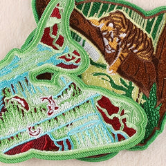 2pcs Boys Tiger Dolphin Embroidery DIY Patch for Clothes Backpack Hat