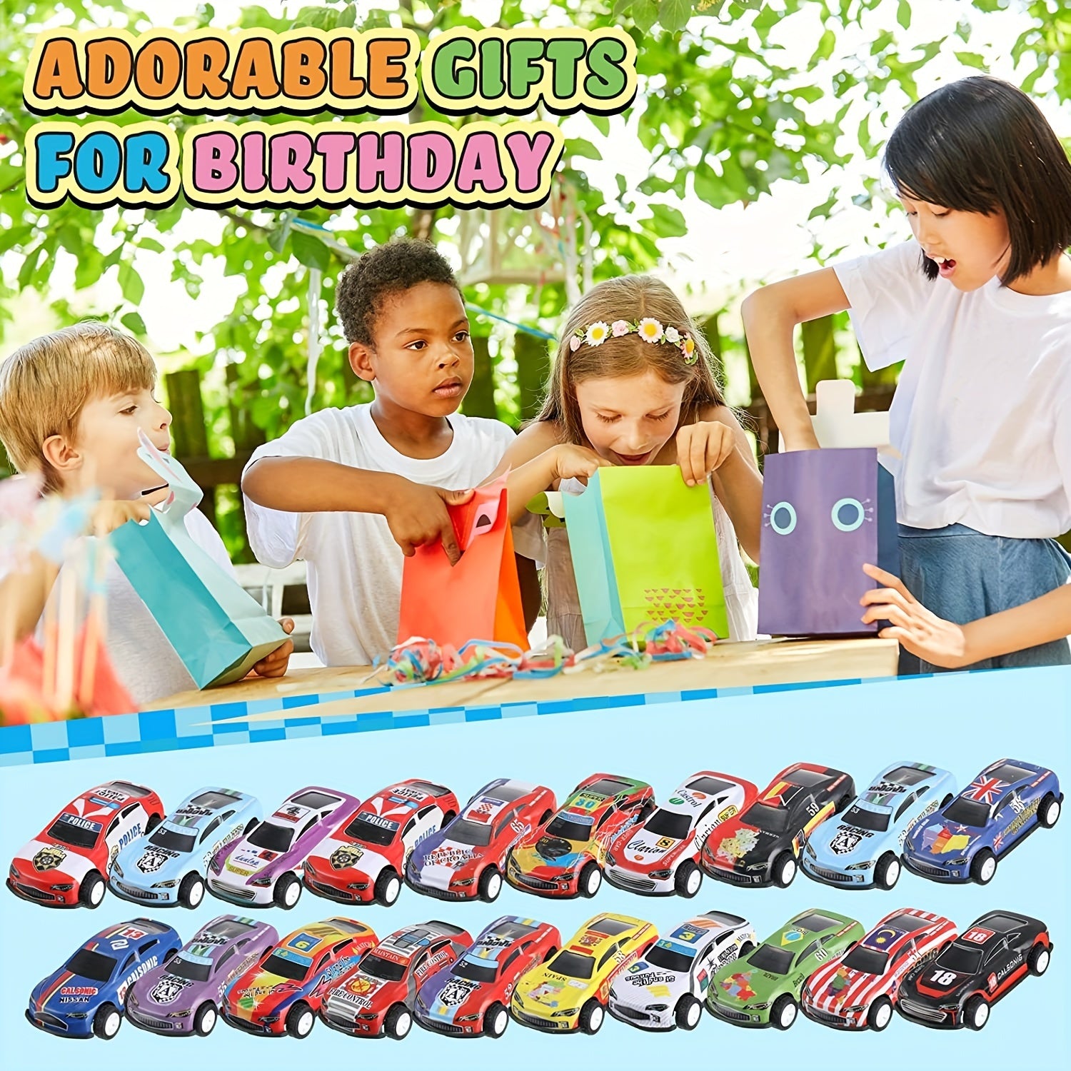 50 Pcs Pull Back Toy Cars Mini Die Cast Race Cars Vehicles Bulk