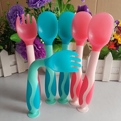 2pcs Baby Spoon Fork Set with Portable Box Heat Sensitive Cutlery