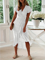 Boho Floral Wrap Maxi Dress Split Beach Party