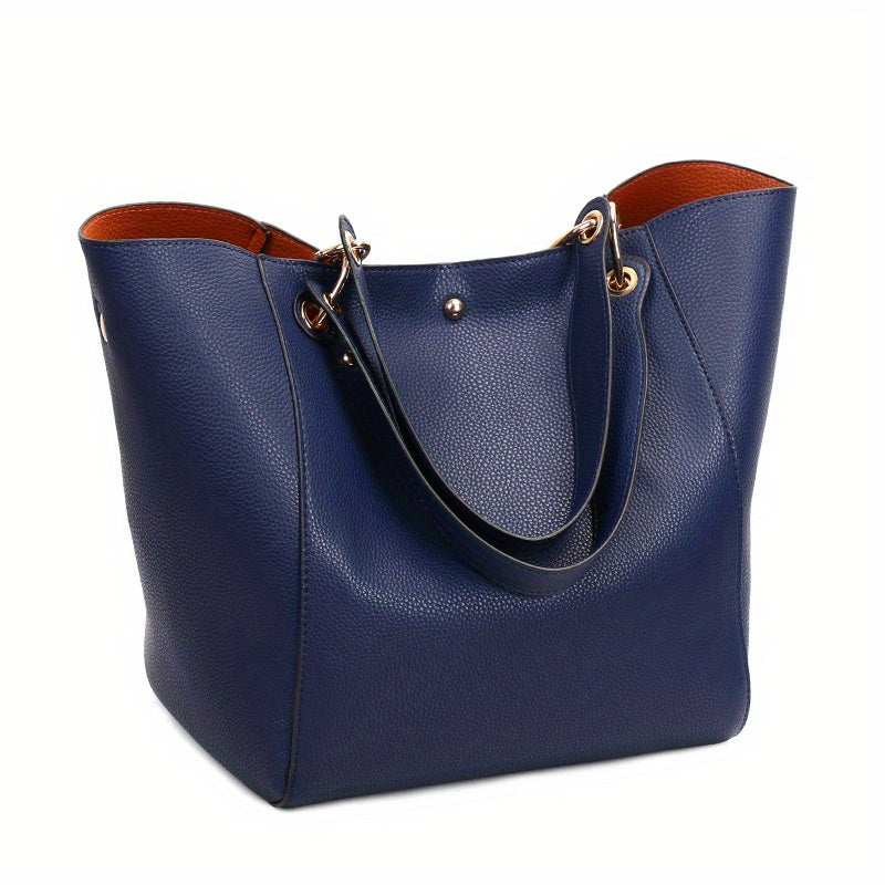 Minimalist Large Capacity Tote Bag Solid Shoulder Bag Women's Casual Handbag