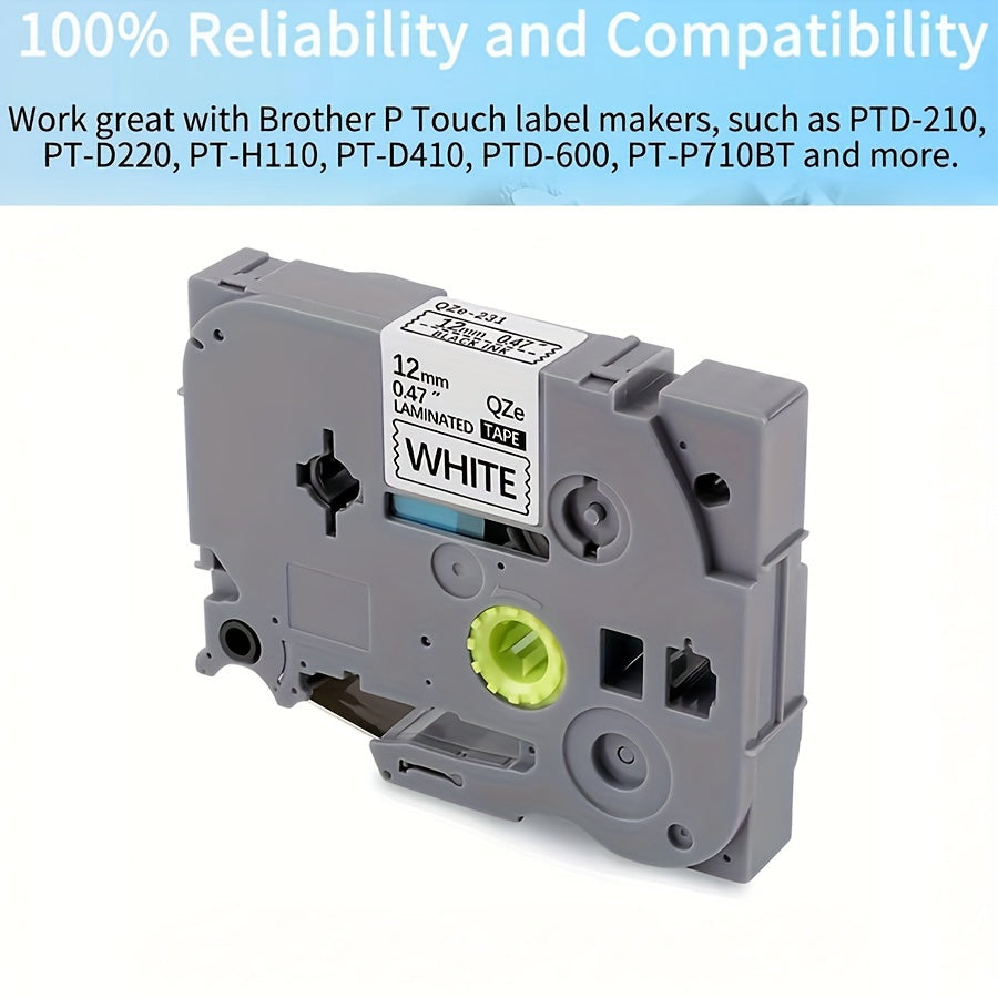 5pcs Label Tape Replacement For Brother TZe 131 231 531 631 731 12mm X 8m