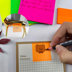 Transparent Sticky Notes Waterproof Memo Paper Size 7 Combination Pack