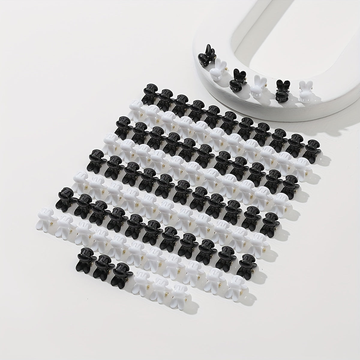 100pcs Mini Rabbit Head Hair Claw Hair Clip Accessories
