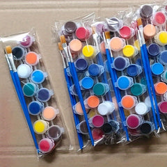 12 Acrylic Paint Set & Brushes DIY Art Kit for Halloween Christmas