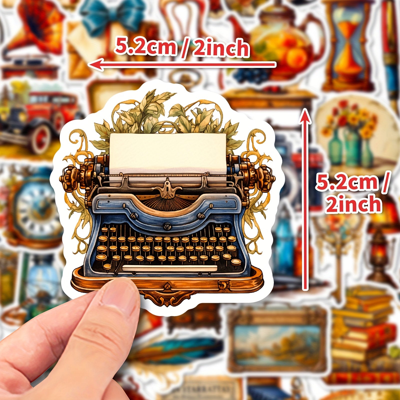 50pcs Retro Steampunk Stickers for Water Bottle Laptop Phone Skateboard