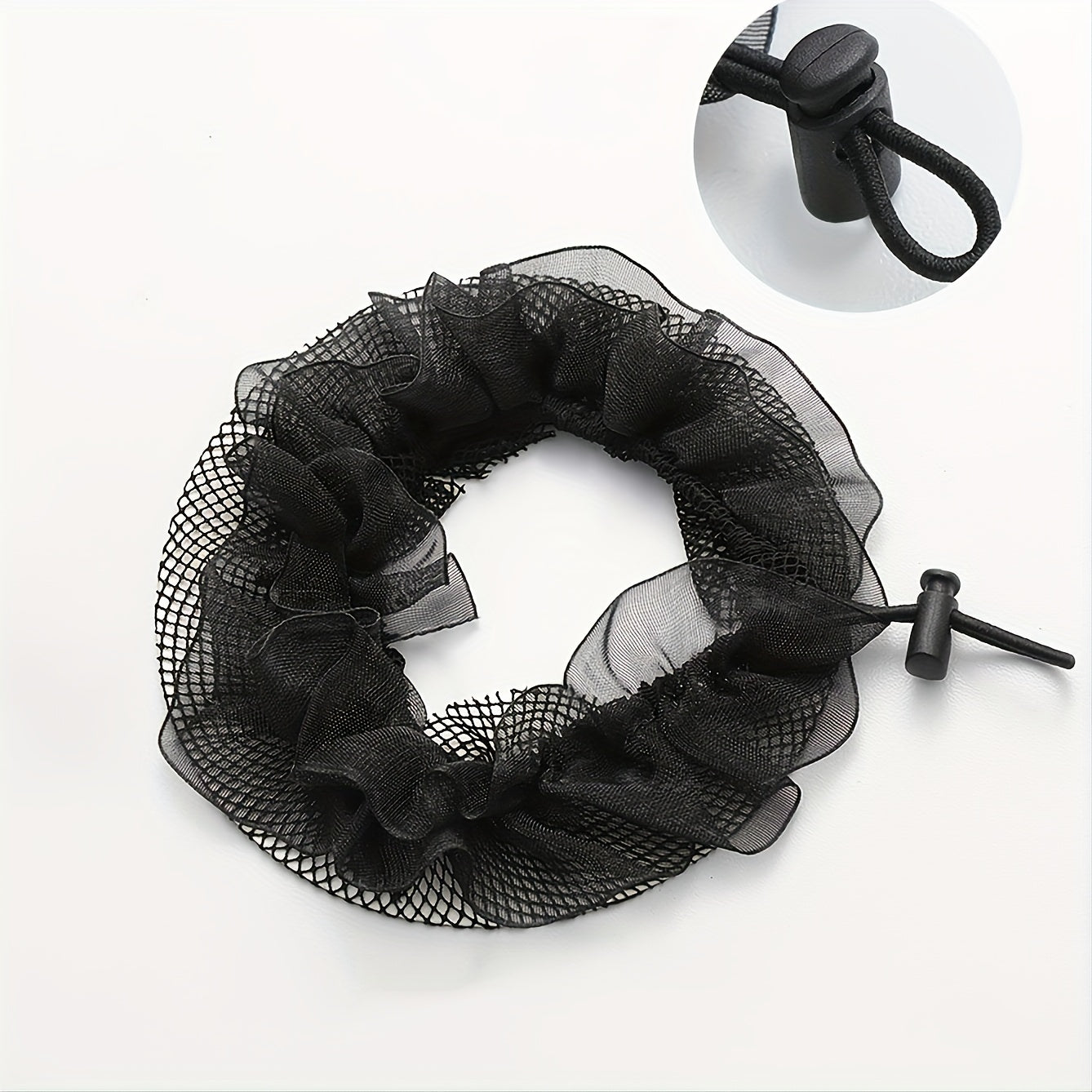 2PCS Stretchable Bun Tie Nets Elastic Hair Rope For Dancers Bun Holder