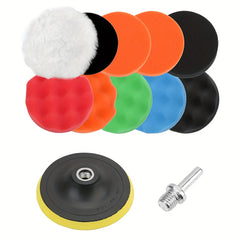 12pcs 125mm Sponge Car Polisher Waxing Pads Buffing Kit