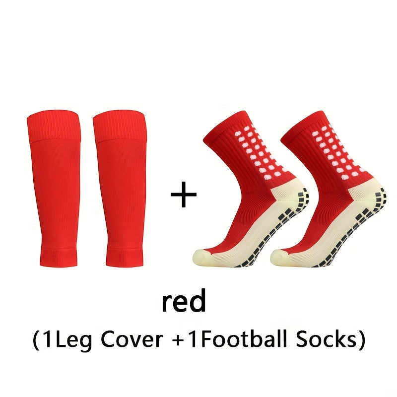 Professional Training Breathable Soccer Socks Set with Leg Cover
