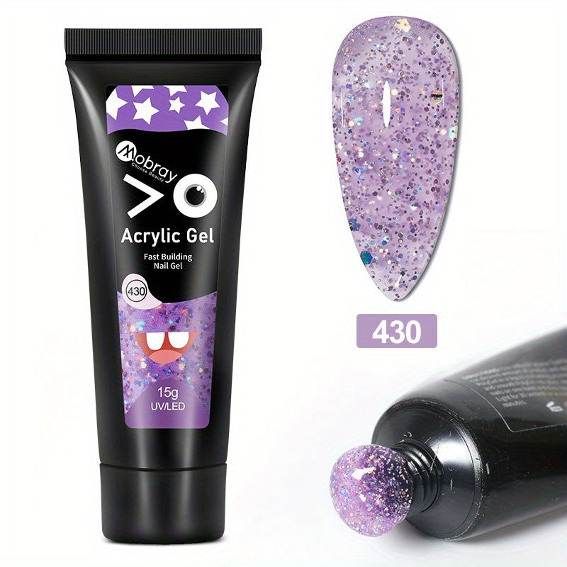 Quick Nail Extension Gel 15g Crystal Sequin - Home Salon Nail Art DIY