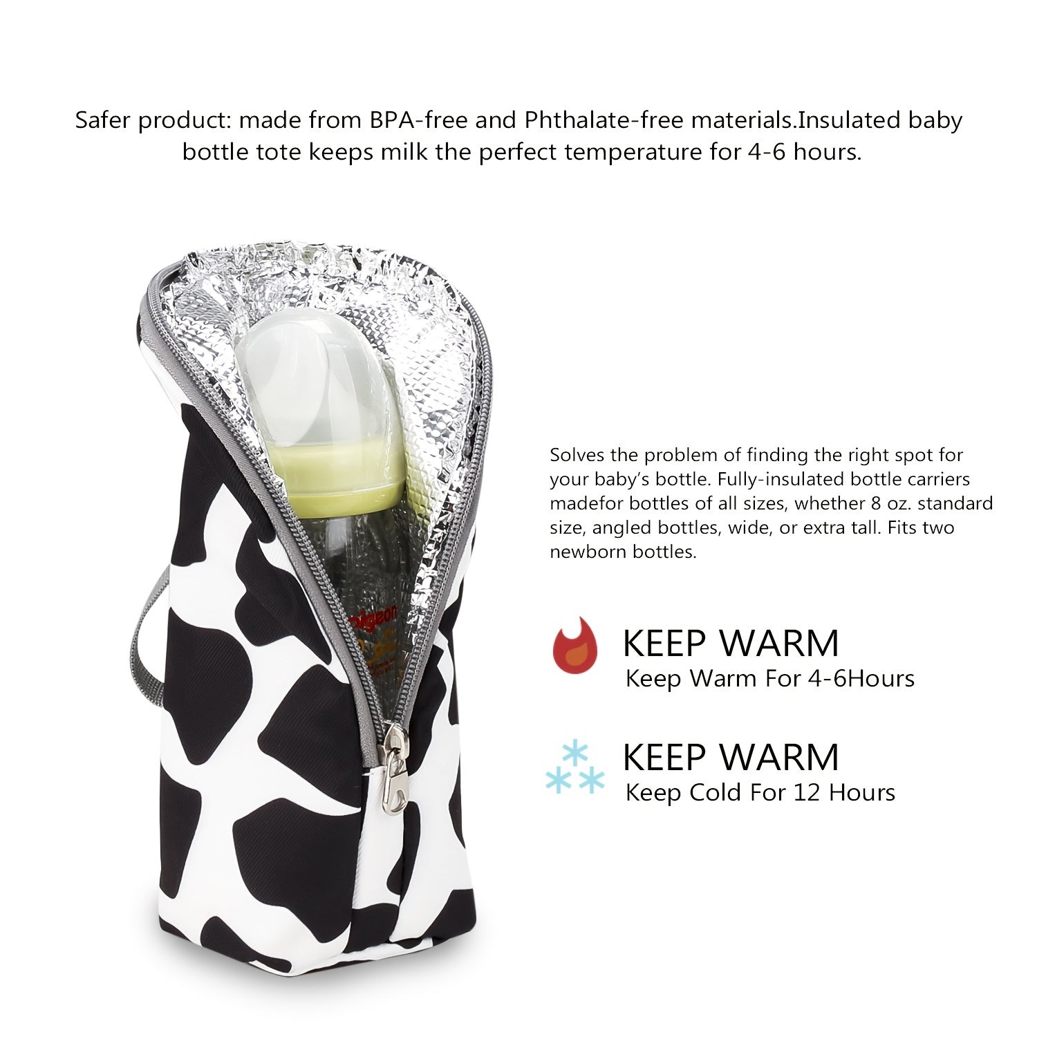 Portable Mommy Bag Aluminum Mold Insulated Baby Bottle Bag