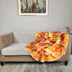 Funny Pizza Digital Printing Flannel Leisure Blanket