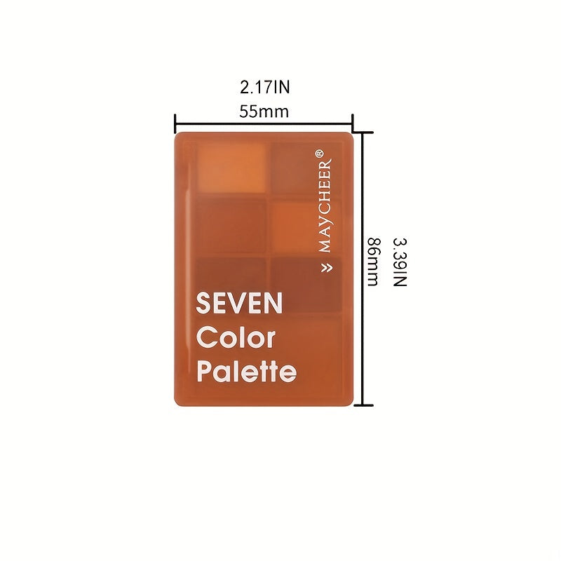 7 Colors Eyeshadow Palette Matte Shimmer Finish Soft Texture Delicate Powder