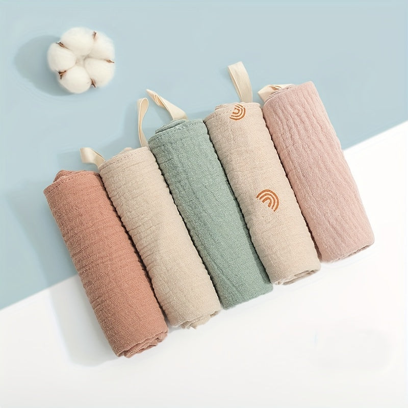 5pcs Soft Cotton Gauze Baby Towels for Newborns & Infants' Bath