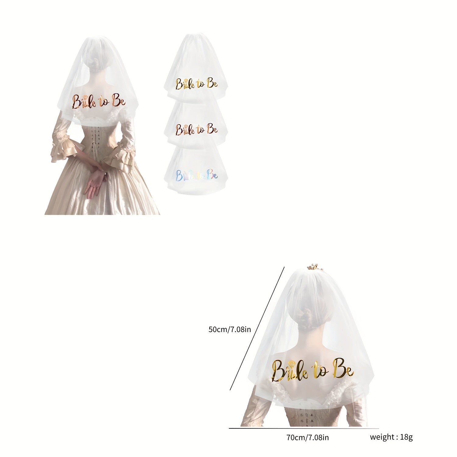 Bridal Veil with Bride to Be Embroidery