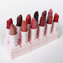 12-Piece Glitter Lipstick Set Hydrating Lip Gloss