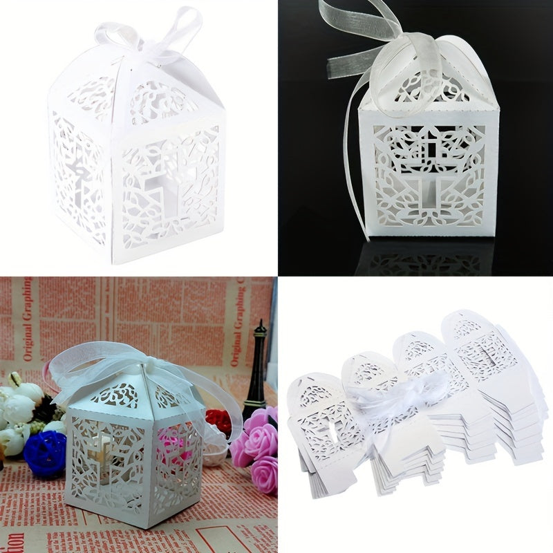 Creative Wedding Party Favor Cross Hollow Paper Candy Box