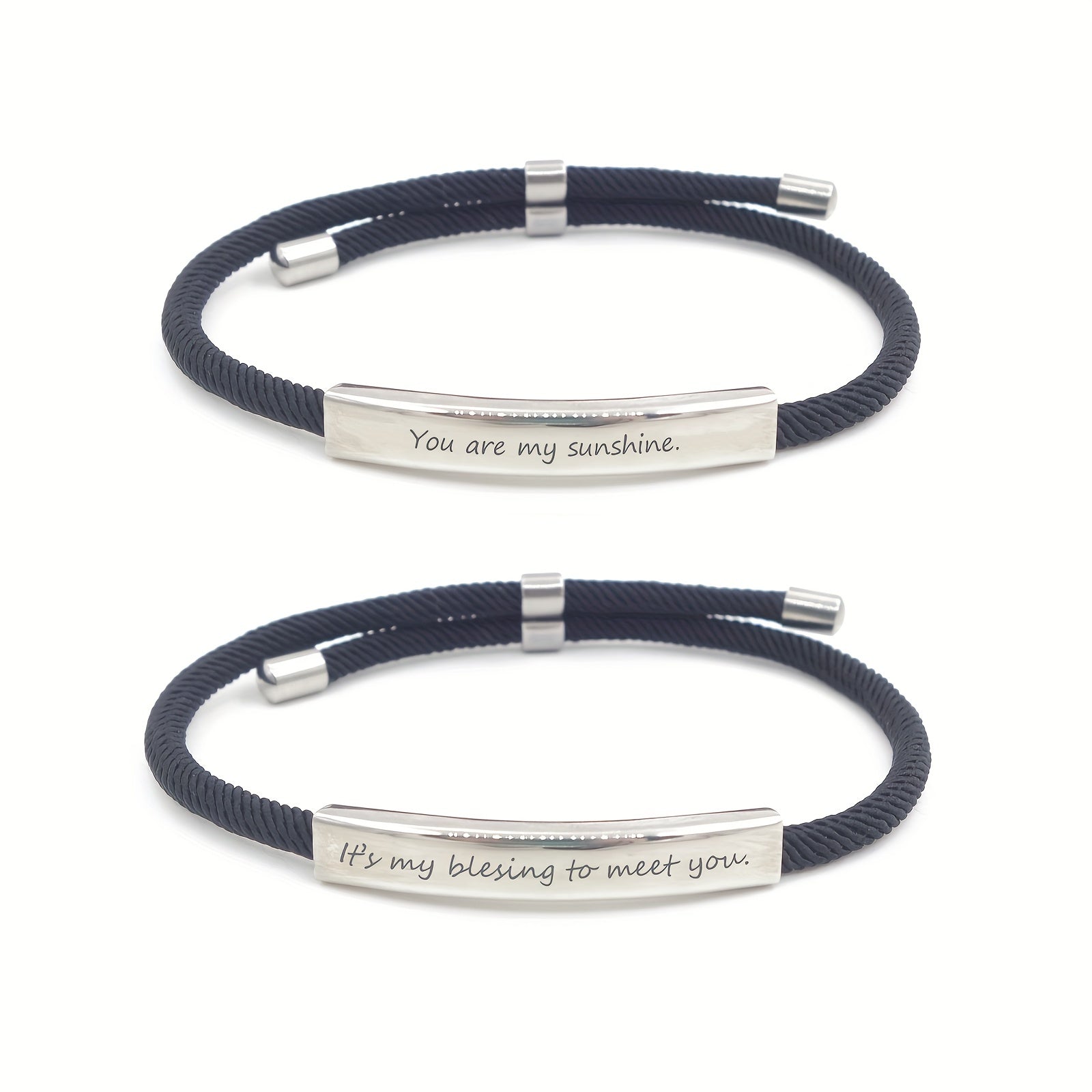 Custom Engraved Pet Name Stainless Steel Braided Pet Bracelet