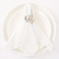 4pcs Cotton Napkins with Fringe for Dinners Parties Wedding