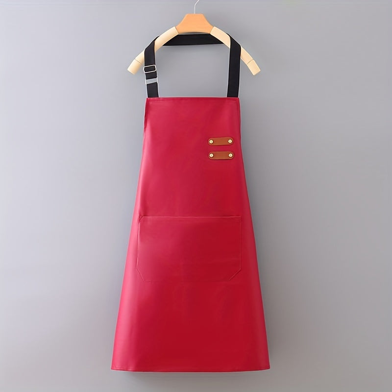 Waterproof Polyester Apron Solid Color Unisex with Pocket