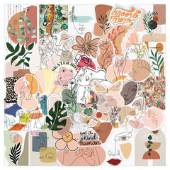 50pcs Vintage Art Painting Doodle Stickers Cartoon Decals