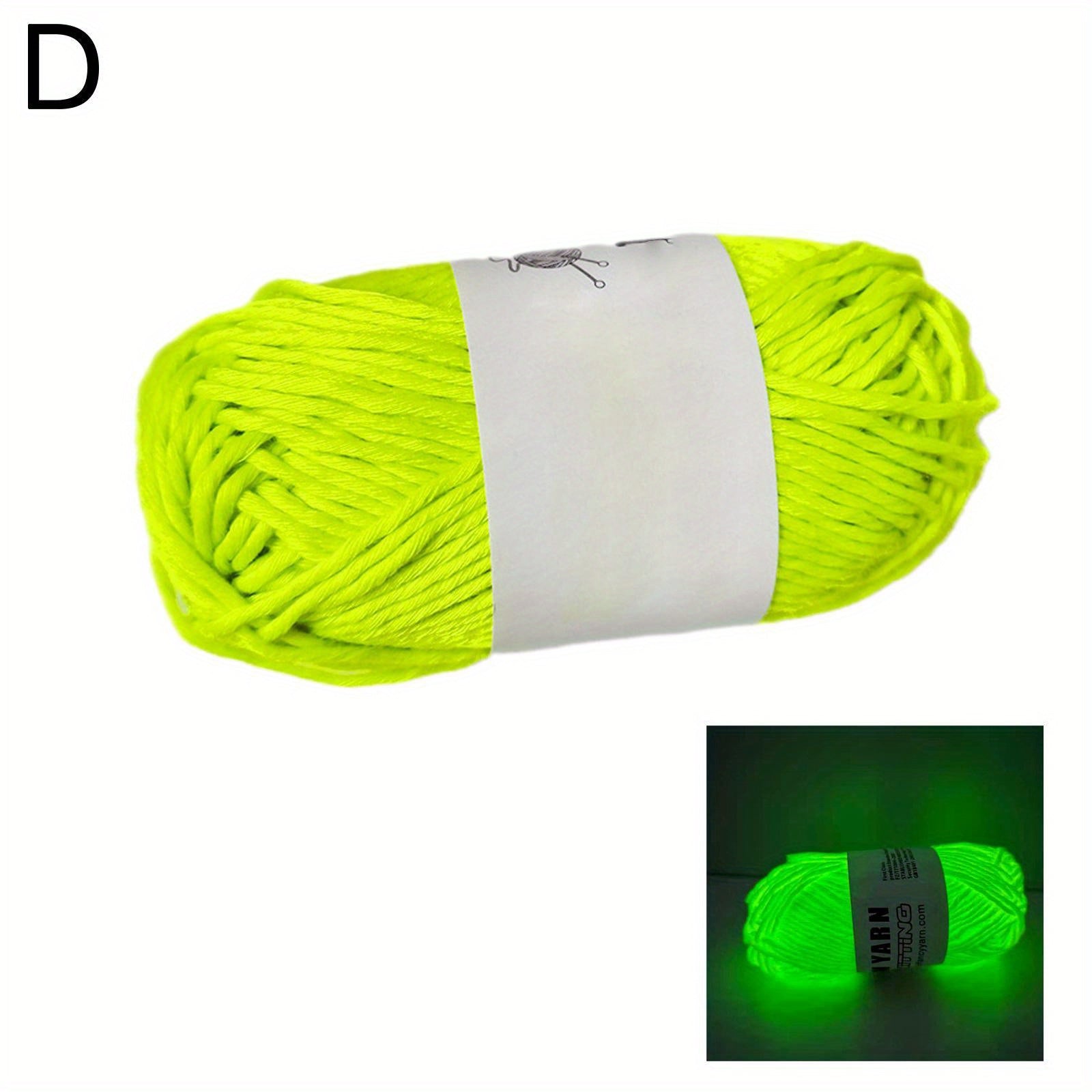 Luminous Wool Glow-In-The-Dark Soft for DIY Knitting & Crocheting