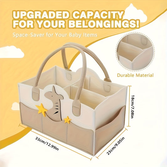 Faux Fur Diaper Caddy Organizer Portable Storage Basket - Home & Travel