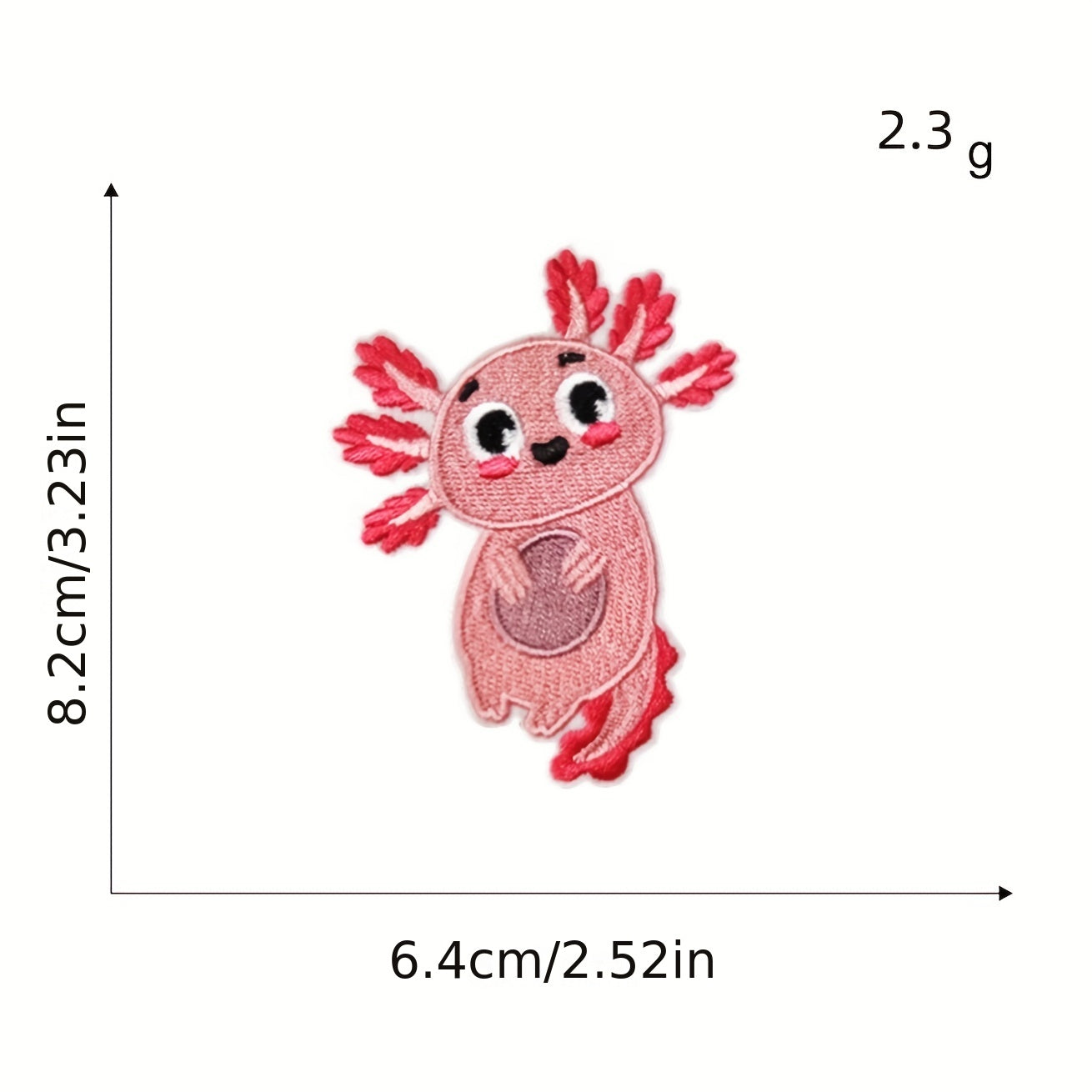 8Pcs Axolotl Iron On Patches Sew On Embroidered Applique Repair Patch DIY Crafts