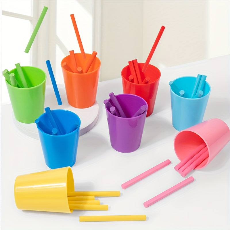 8pcs Sorting Sticks And Cups Set - Educational Desktop Toy